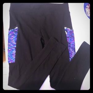 Justice black sequin legging size 22plus